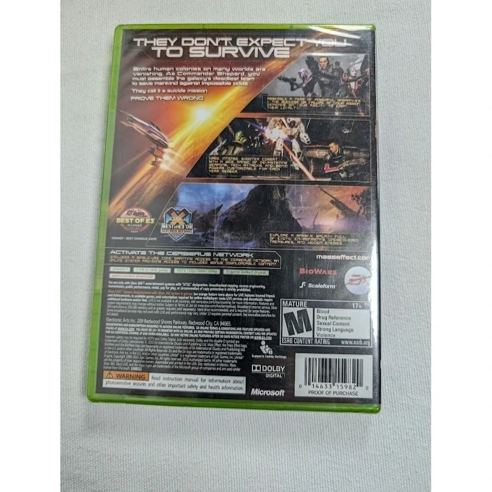 Mass Effect 2 Microsoft Xbox 360 Live‎ 2010 Game Brand New Sealed Free Shipping